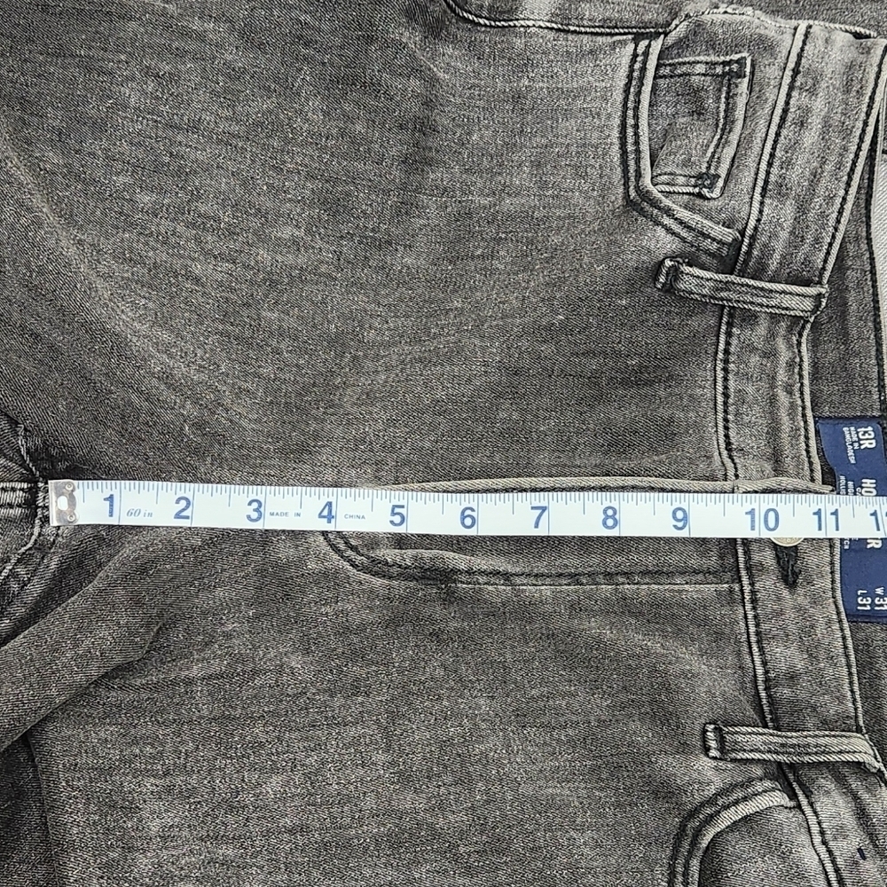 Hollister High Rise Soft Stretch Flare Distressed Style Black Denim Jeans. 13R - Picture 10 of 11